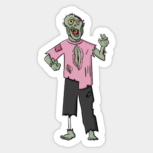 Creepy Zombie Digital Illustration Sticker